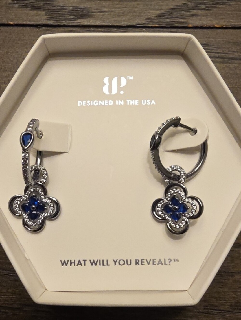 BP~September 2025~Dripped In Secrets  Clover Earrings with Lab Created Sapphire